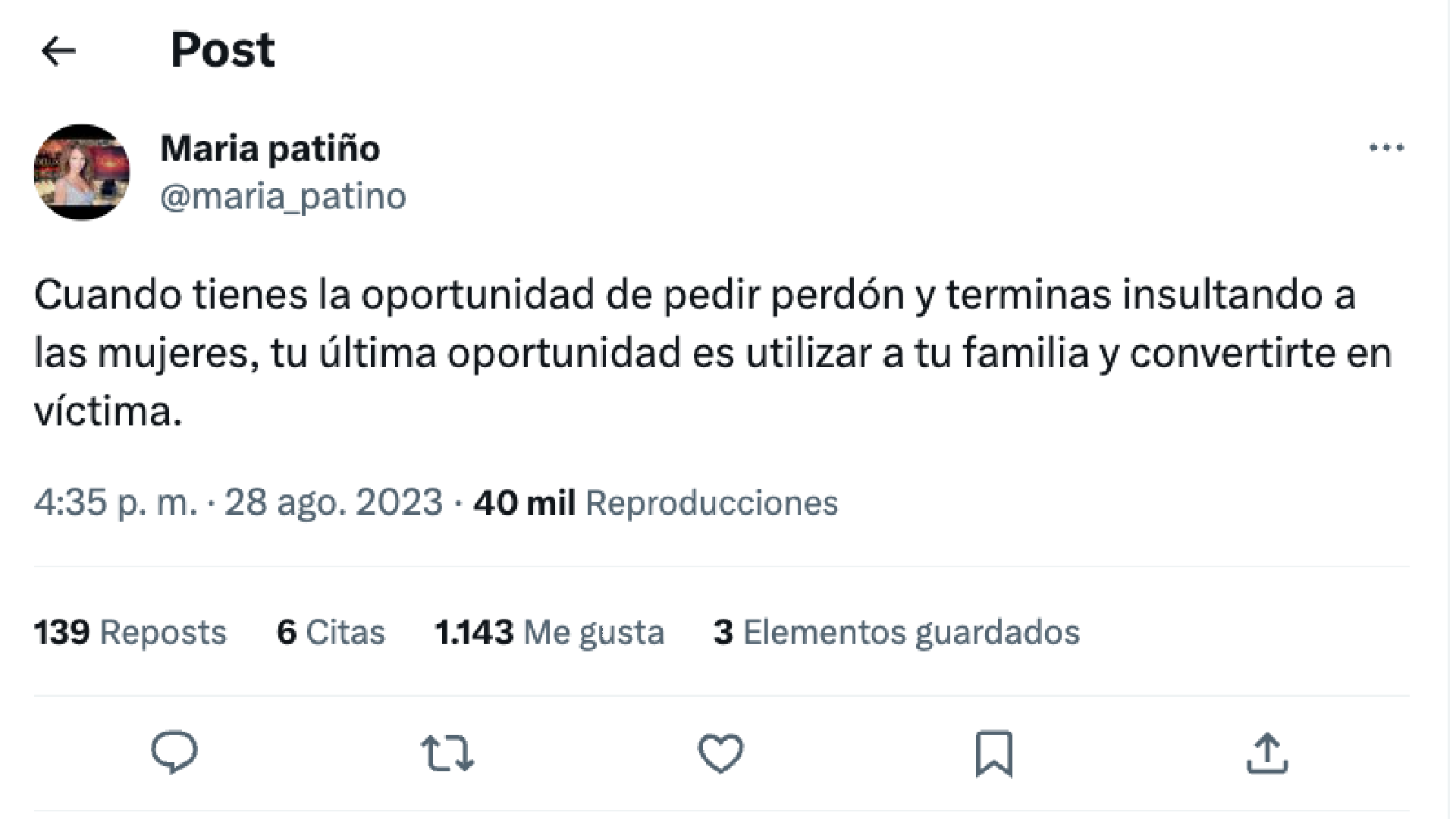 Su opinión sobre el discurso de Rubiales