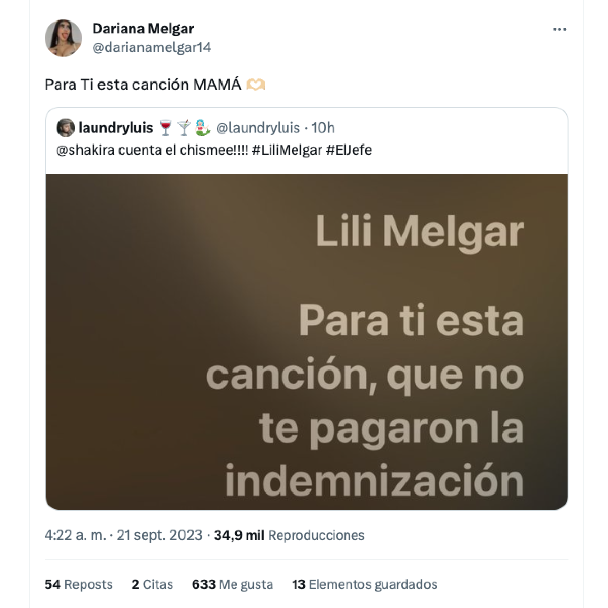 El mensaje de Dariana Melgar