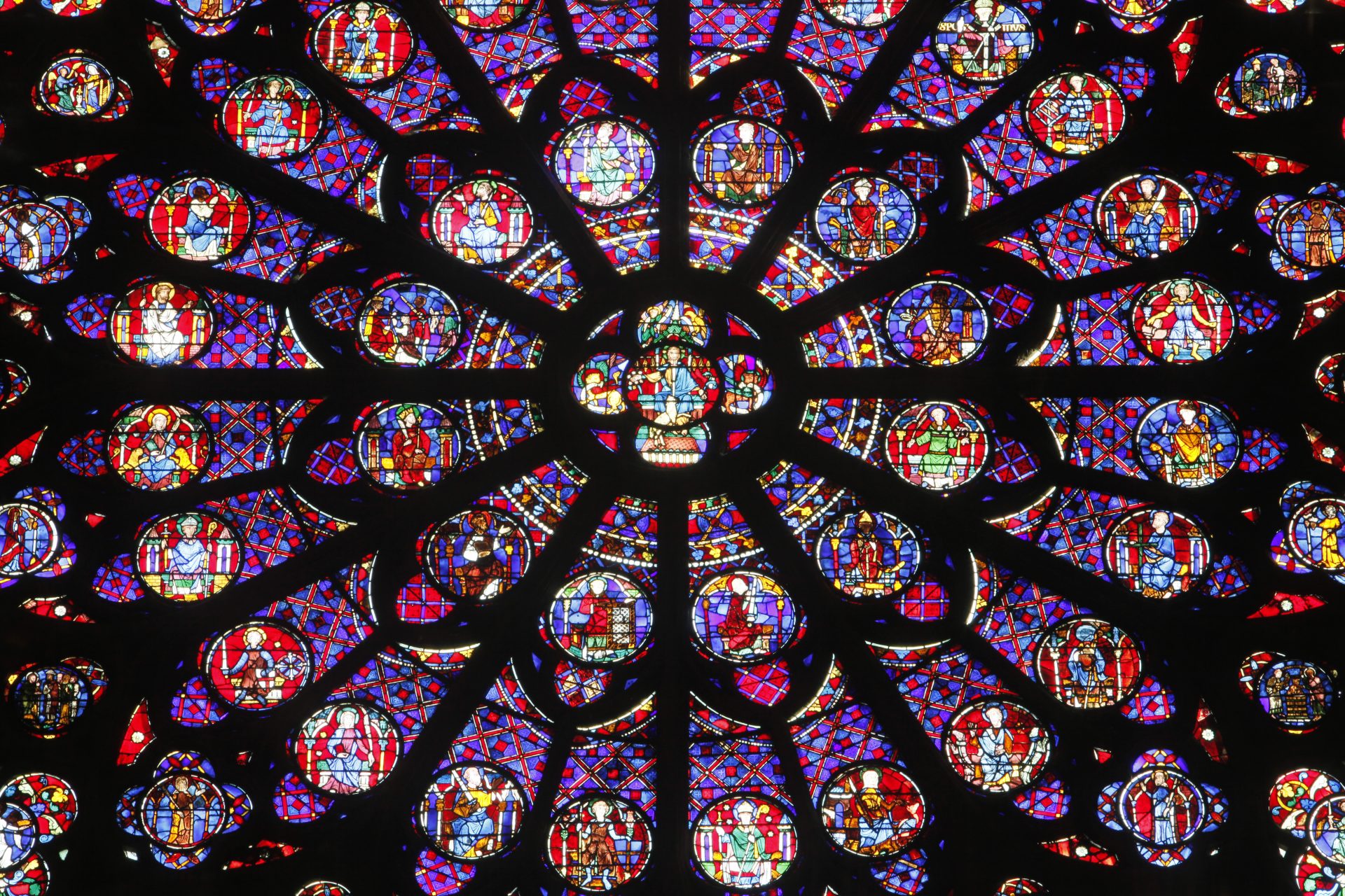 The stained-glass windows