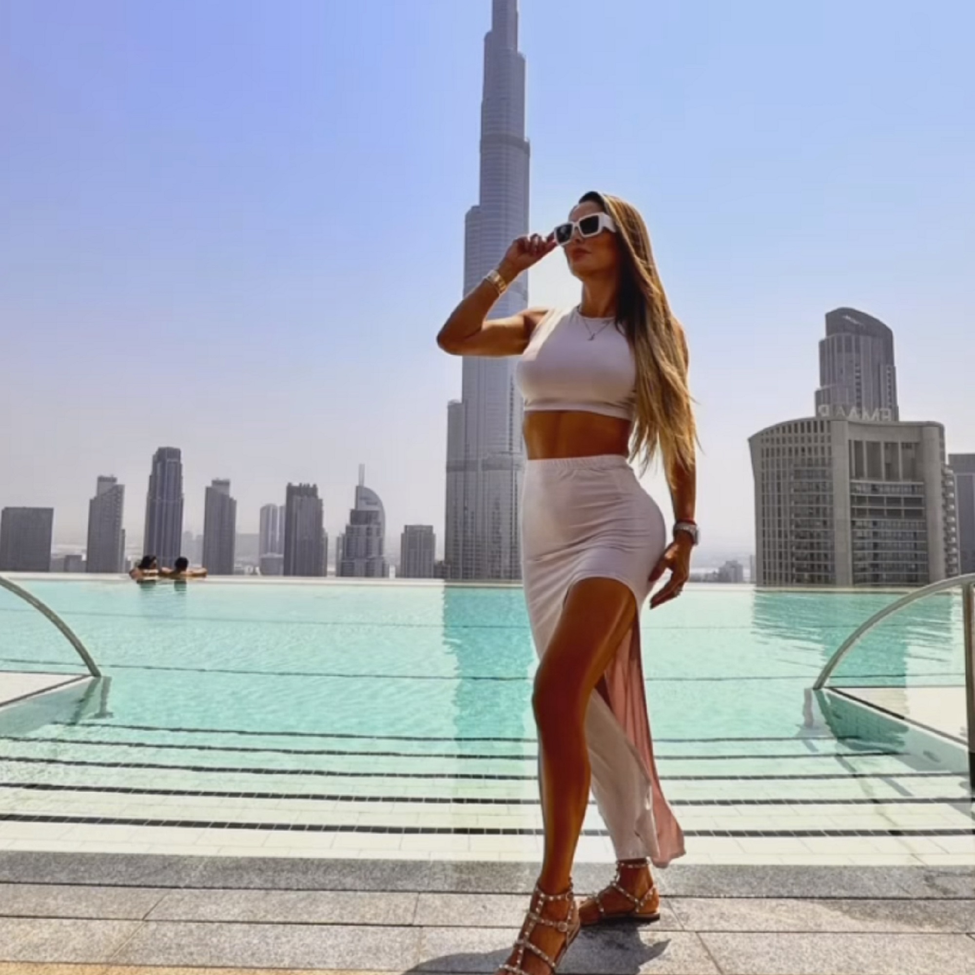 Con el Burj Khalifa de fondo