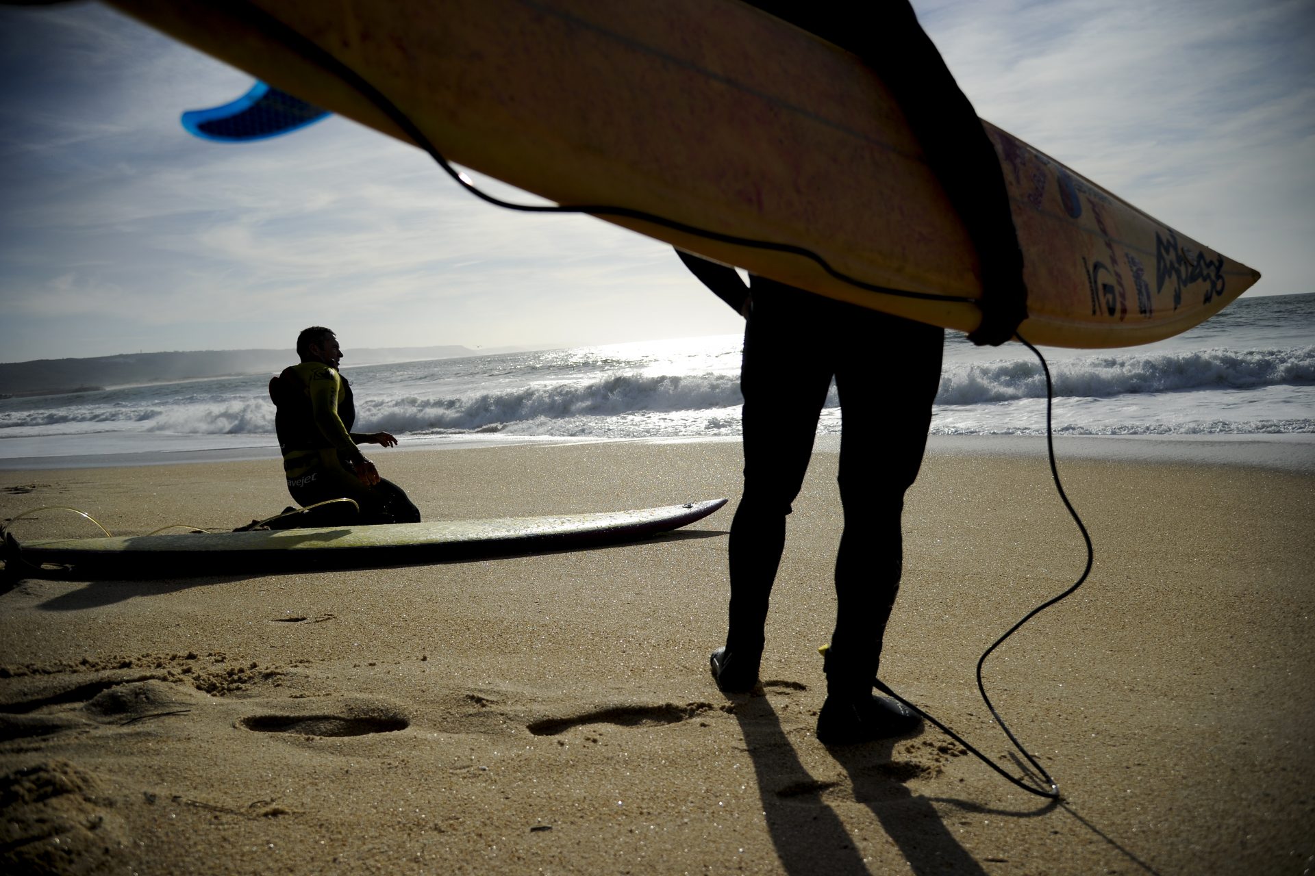 Os primeiros surfistas de Nazaré