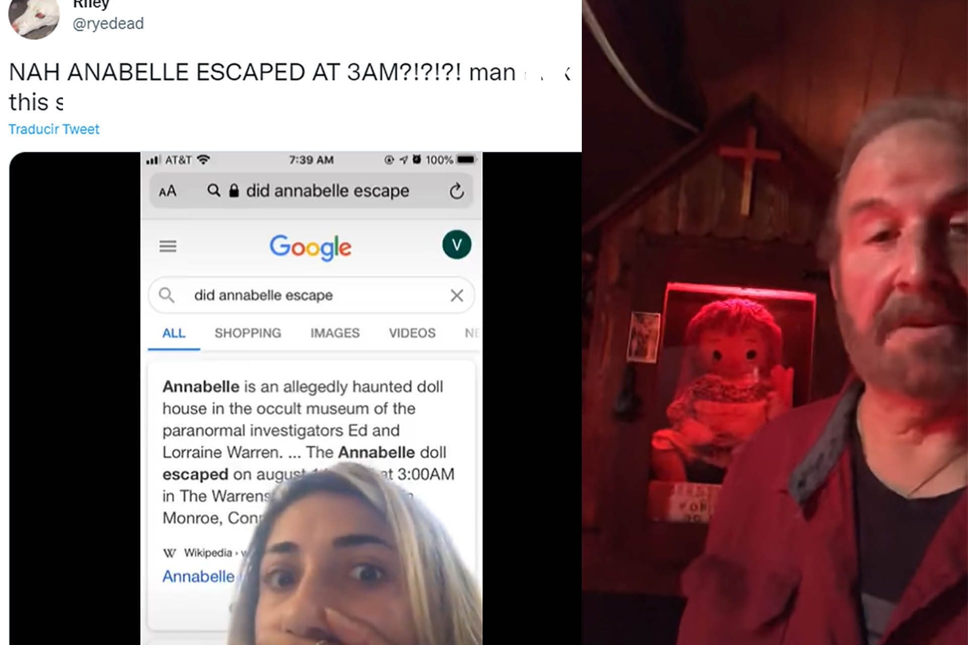 Panic about Annabelle's escape