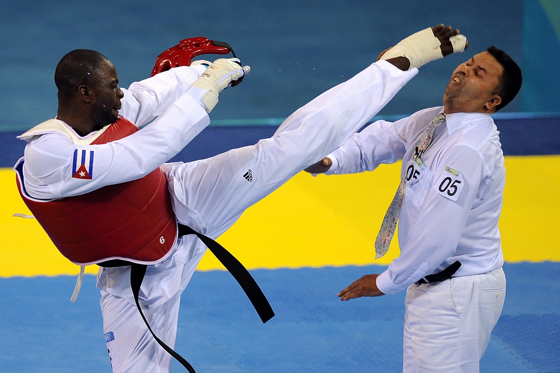 Kicking the referee in the face