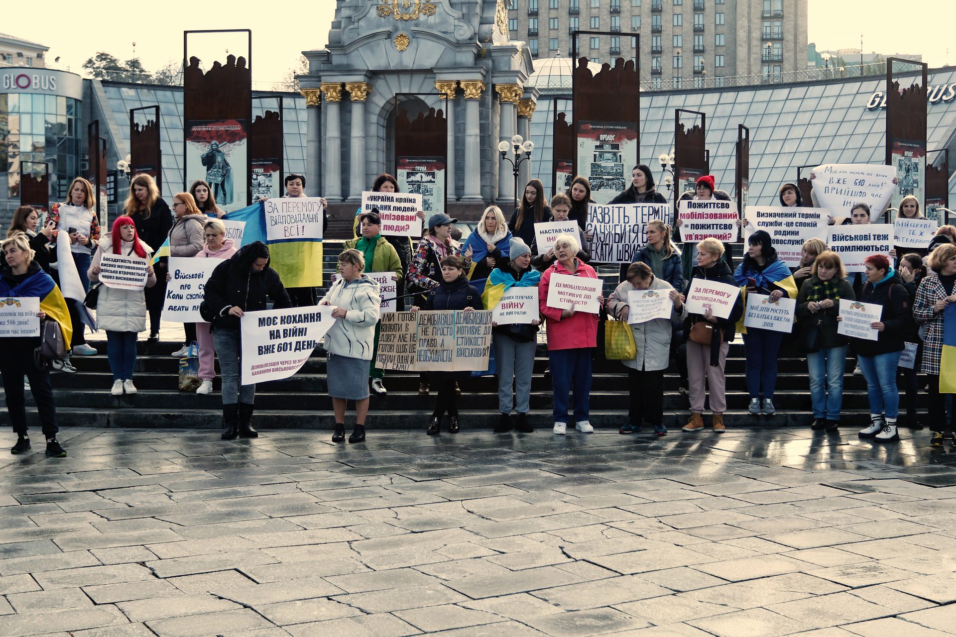 Protestas en la plaza principal de Kiev