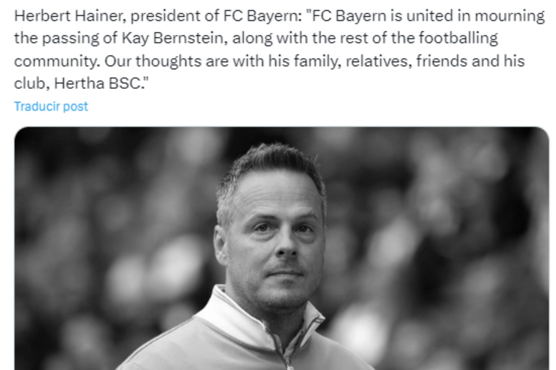 Ook Bayern München betuigt zijn medeleven