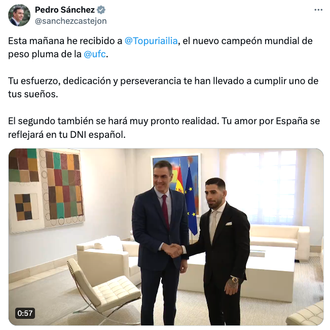 El mensaje de Pedro Sánchez