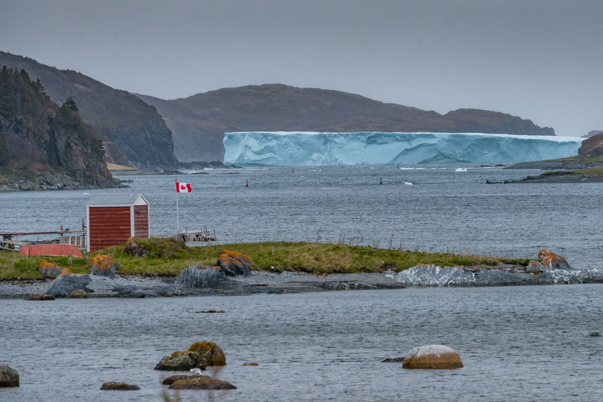 Les icebergs au large de la côte de Terre-Neuve, Canada 