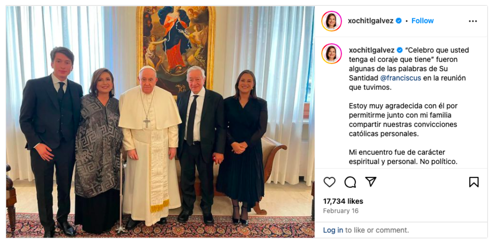 Estuvo en la visita con el Papa