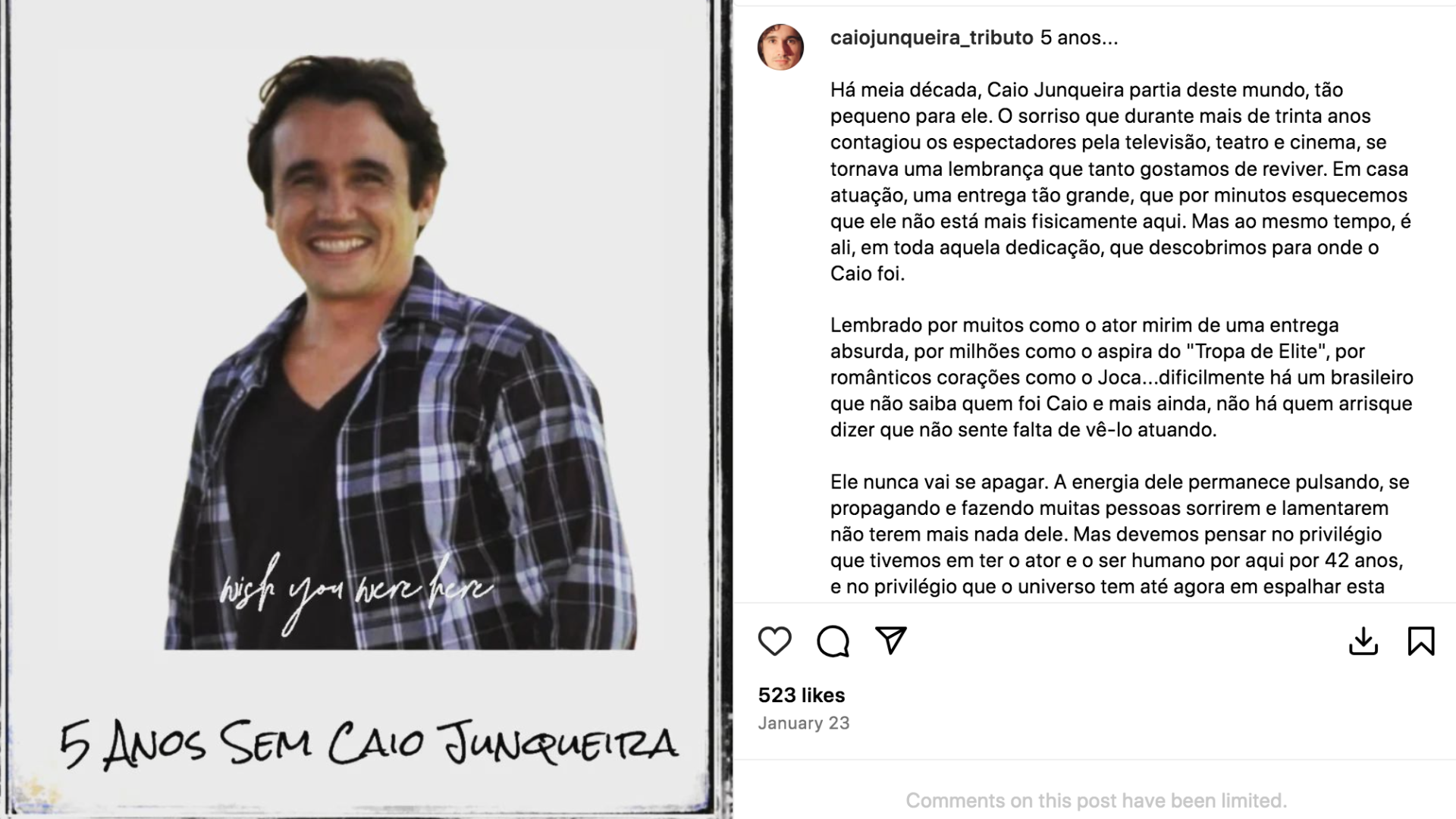 Caio Junqueira morreu em 2019