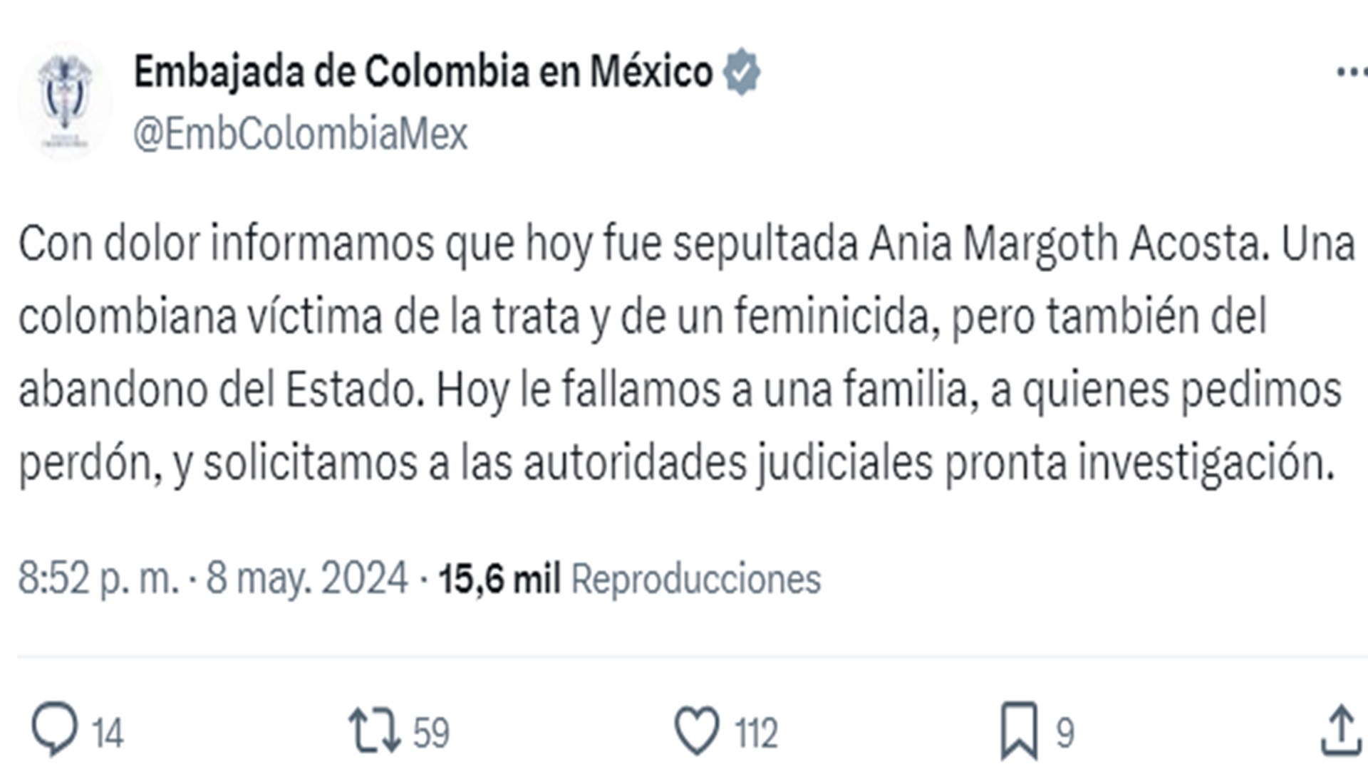 'Le fallamos a una familia, a quienes pedimos perdón'