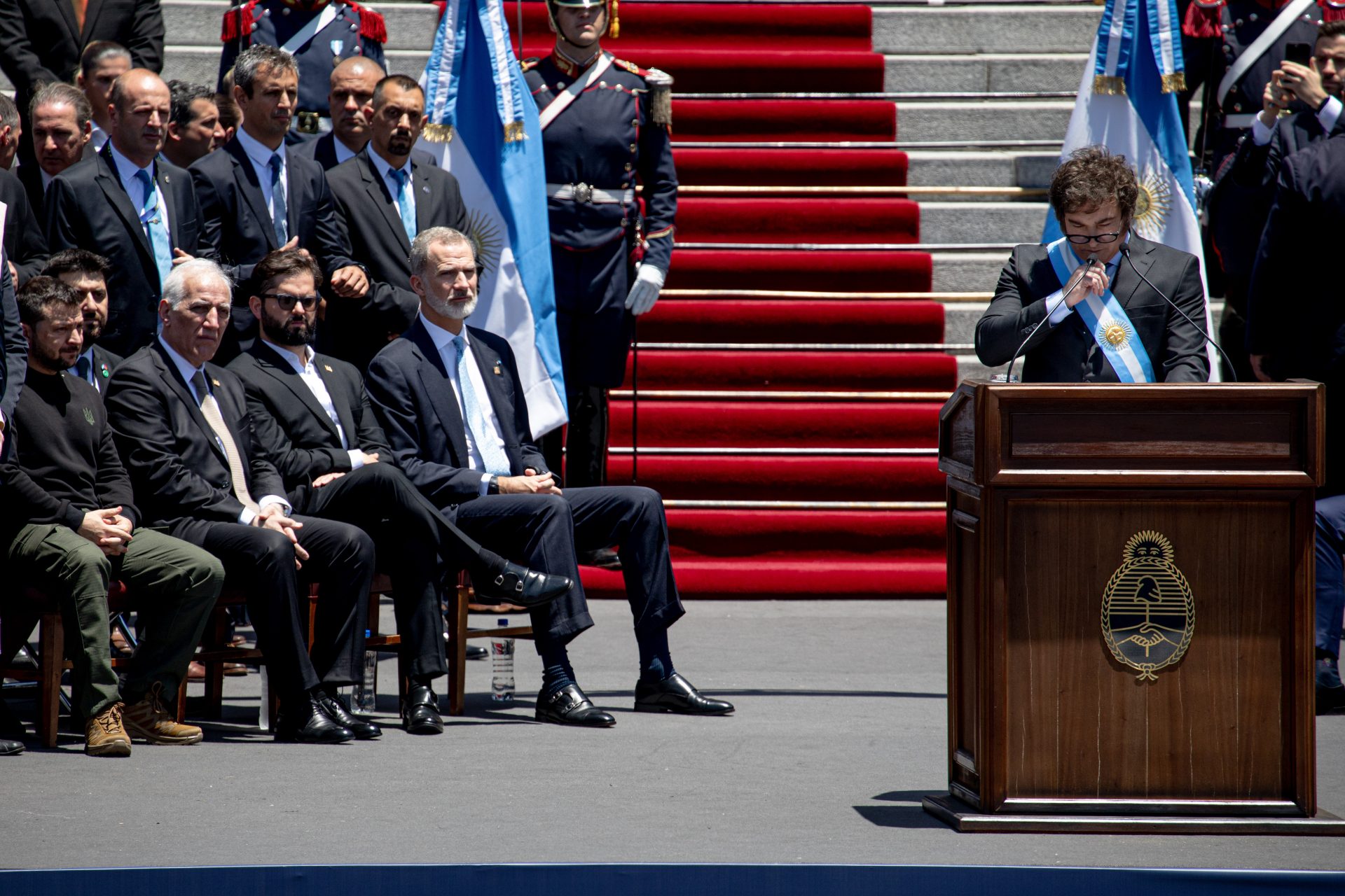 Zelenski, en la toma de posesión de Milei