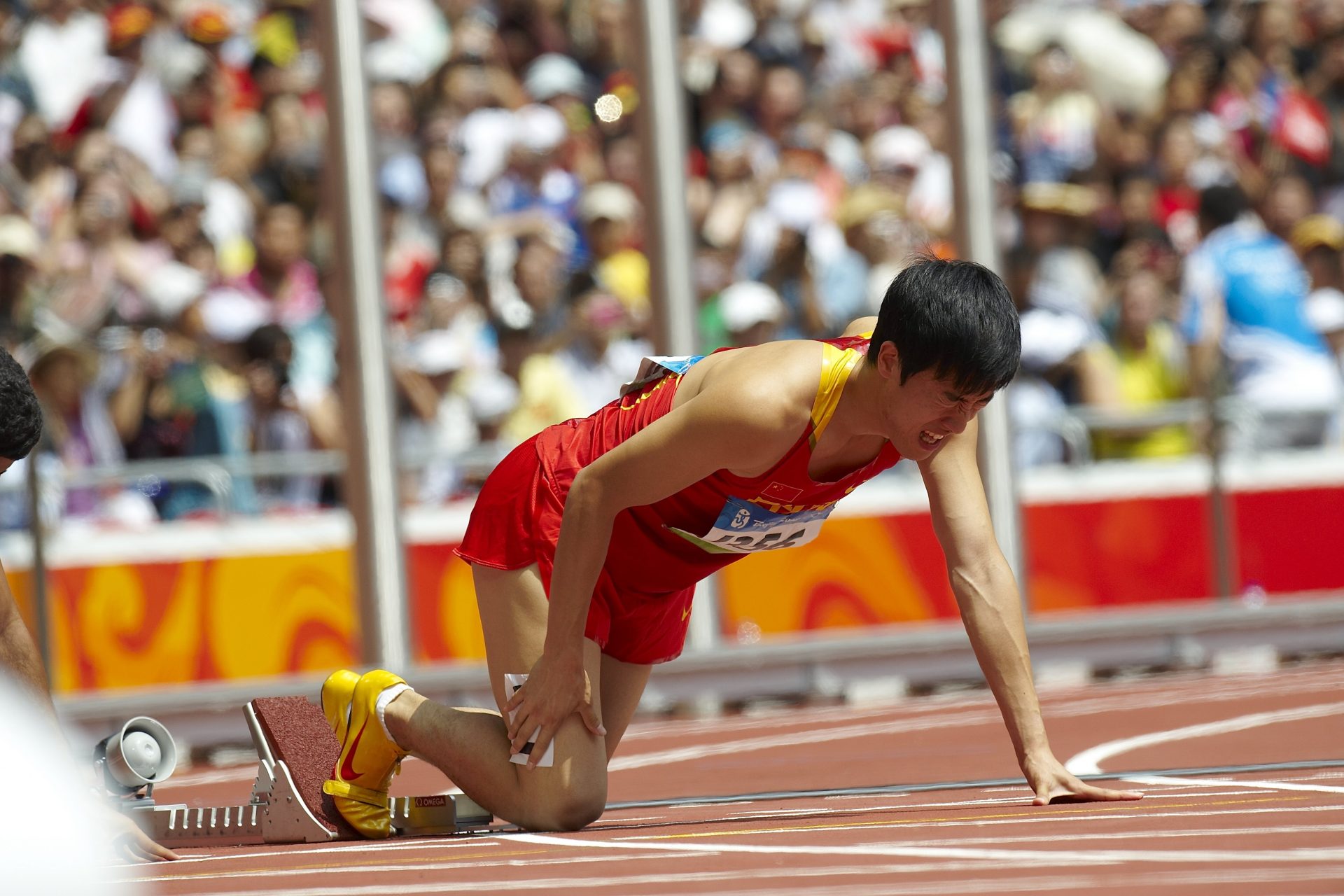 Infortunio al tendine d'Achille di Liu Xiang (Pechino 2008)
