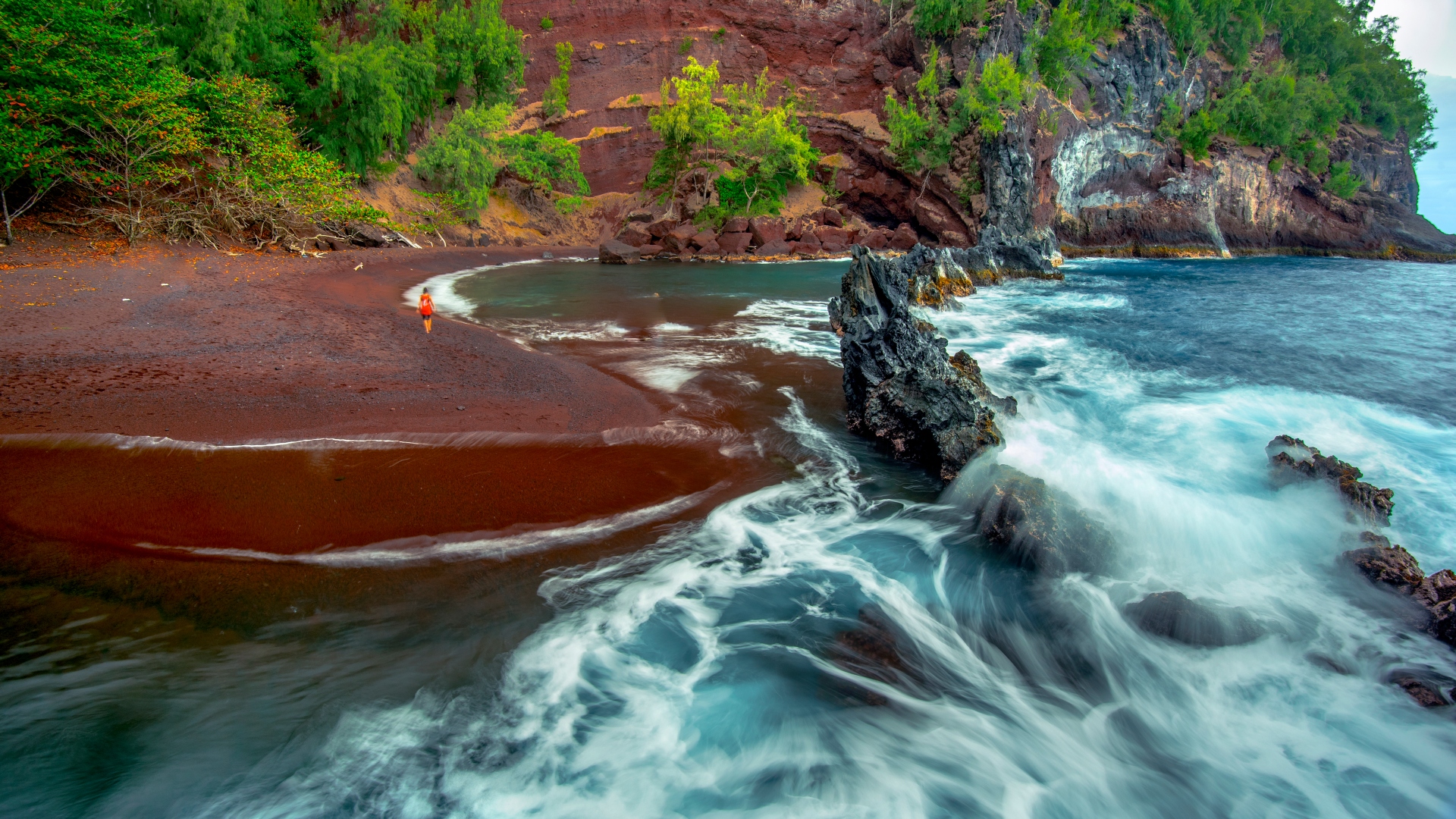 Praia de Kaihalulu, Maui, Havaí 