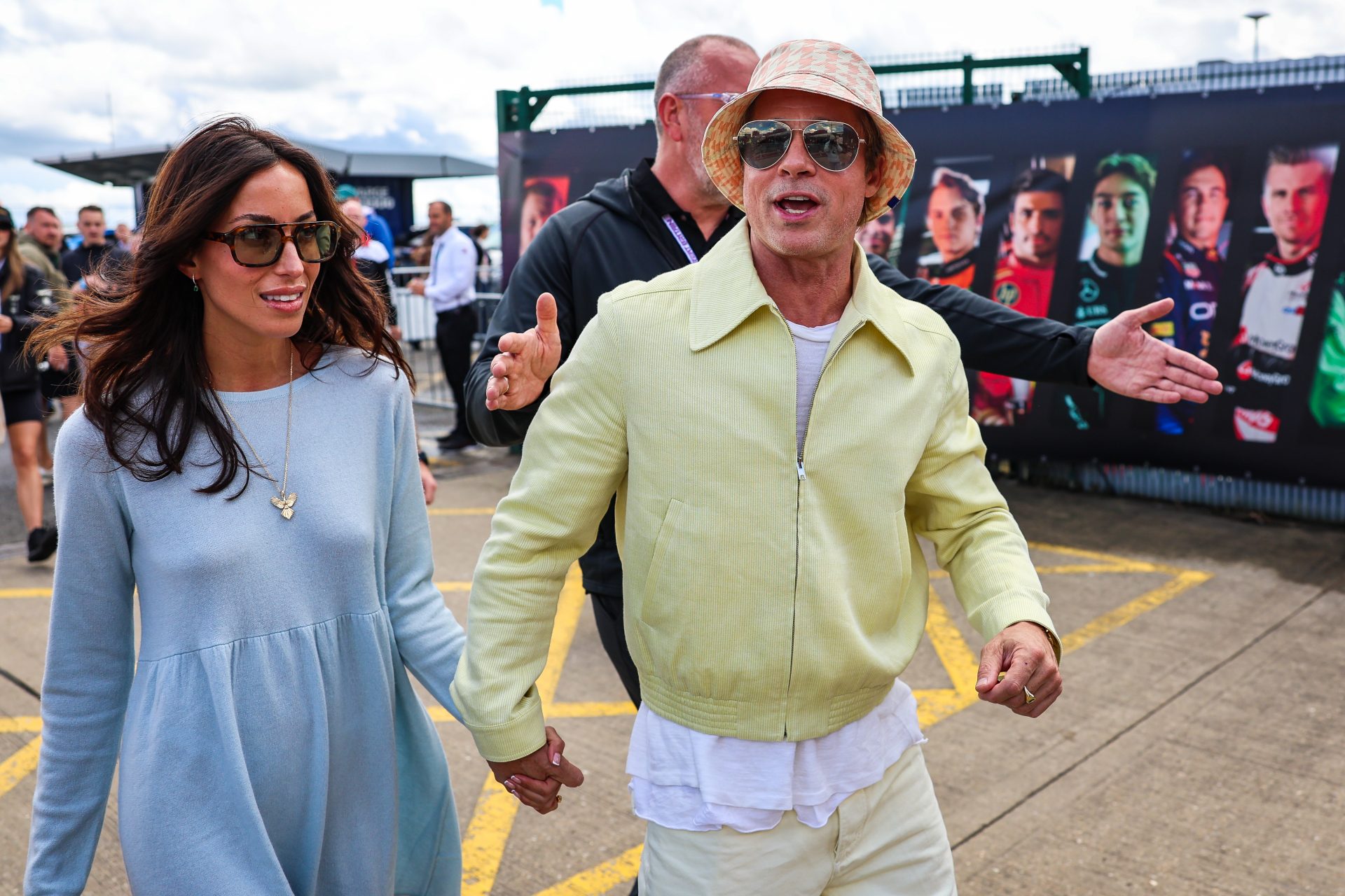 Brad Pitt and Inés de Ramon at Silverstone