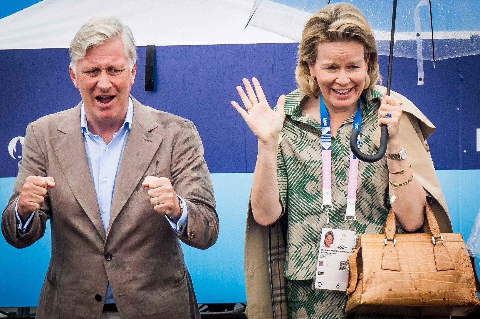 The enthusiasm of the kings of Belgium from the stands