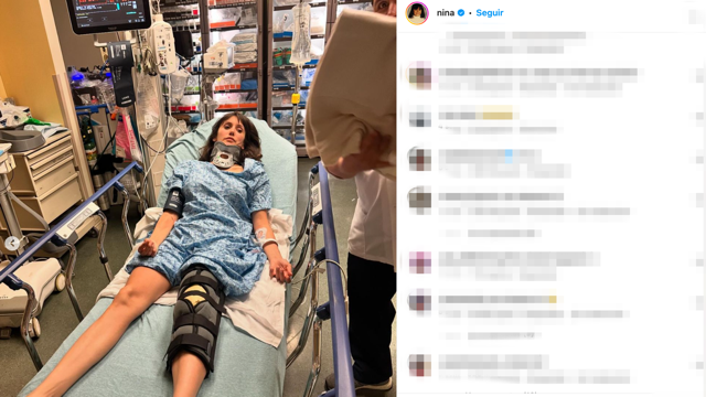 A su llegada al hospital se tomó una foto que publicó en Instagram