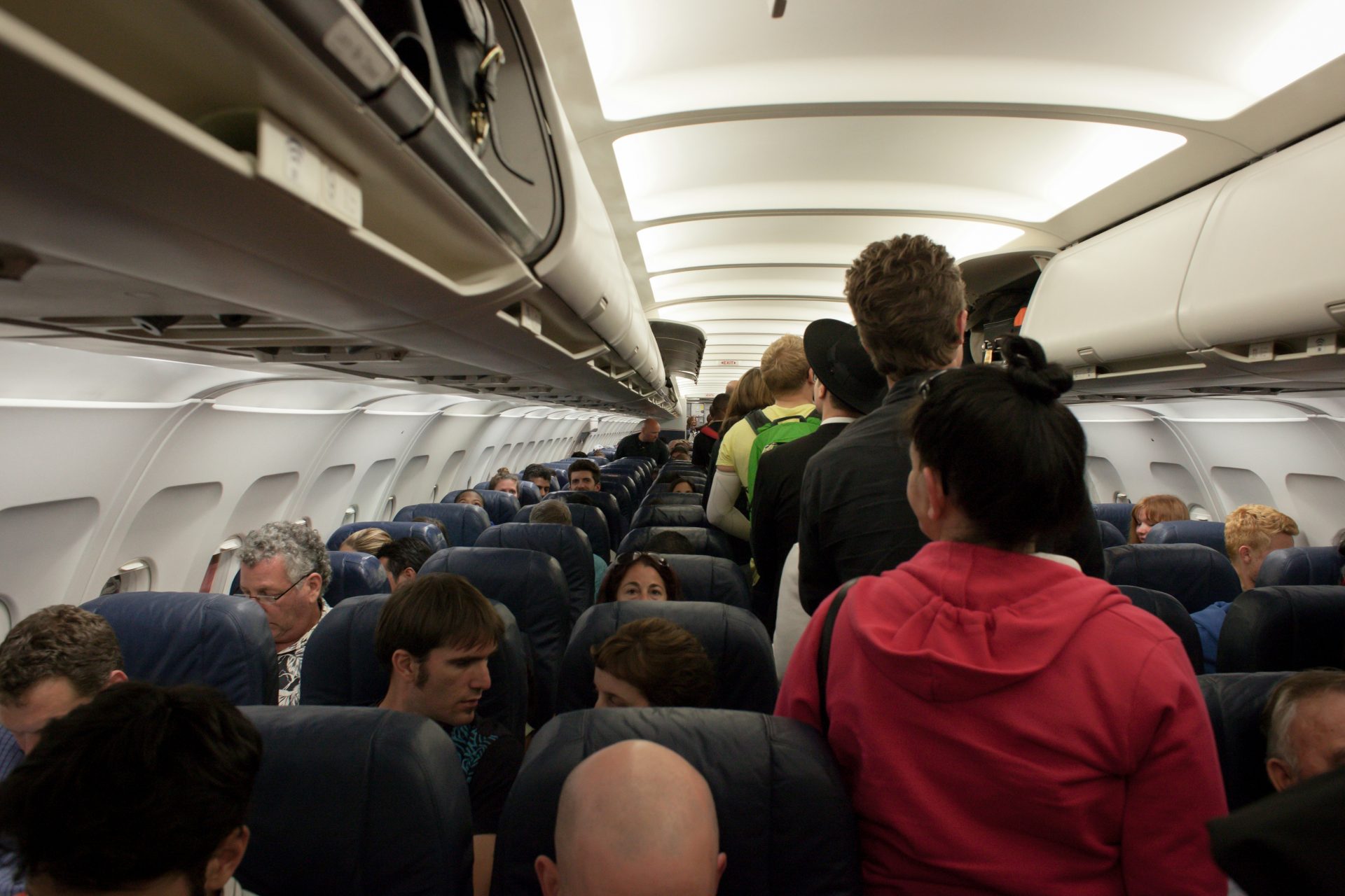 9. Exit the plane before people in the rows in front of them