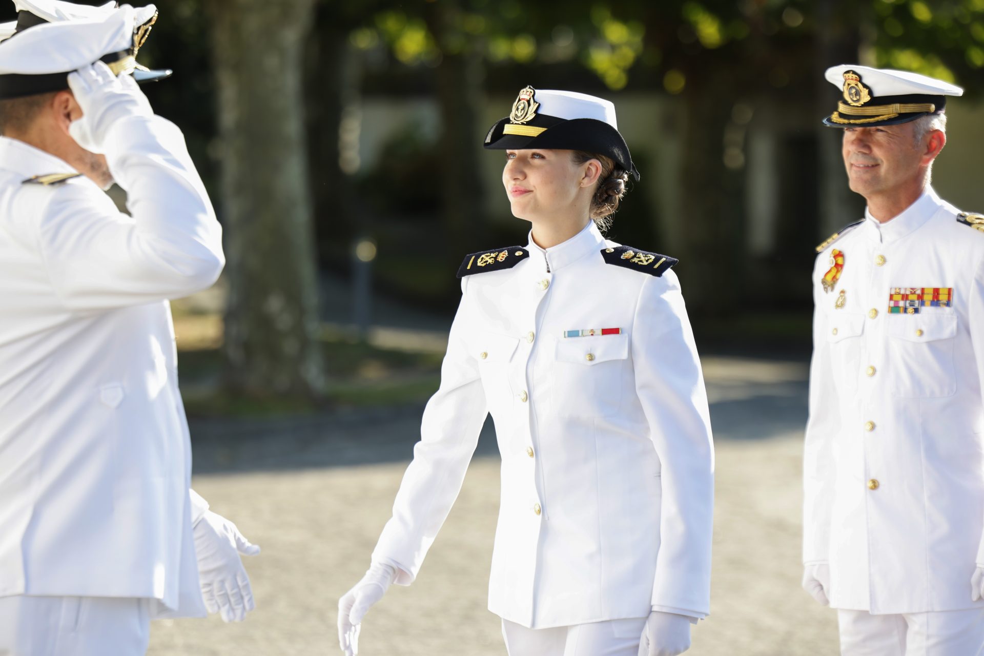 La princesa Leonor llegaba en solitario a la Escuela Naval de Marín