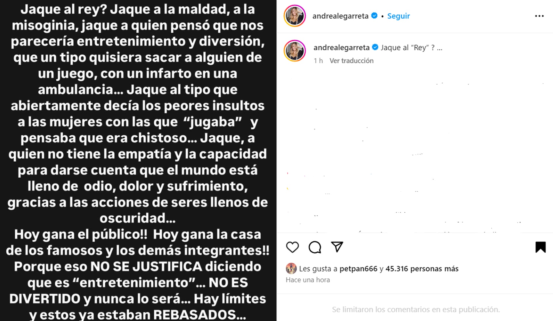 El fuerte mensaje de Andrea Legarreta 