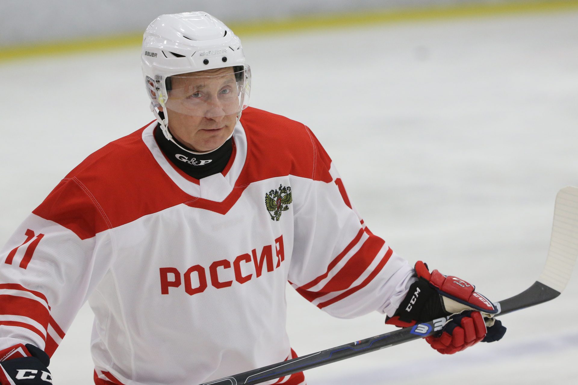 Hockey with their father