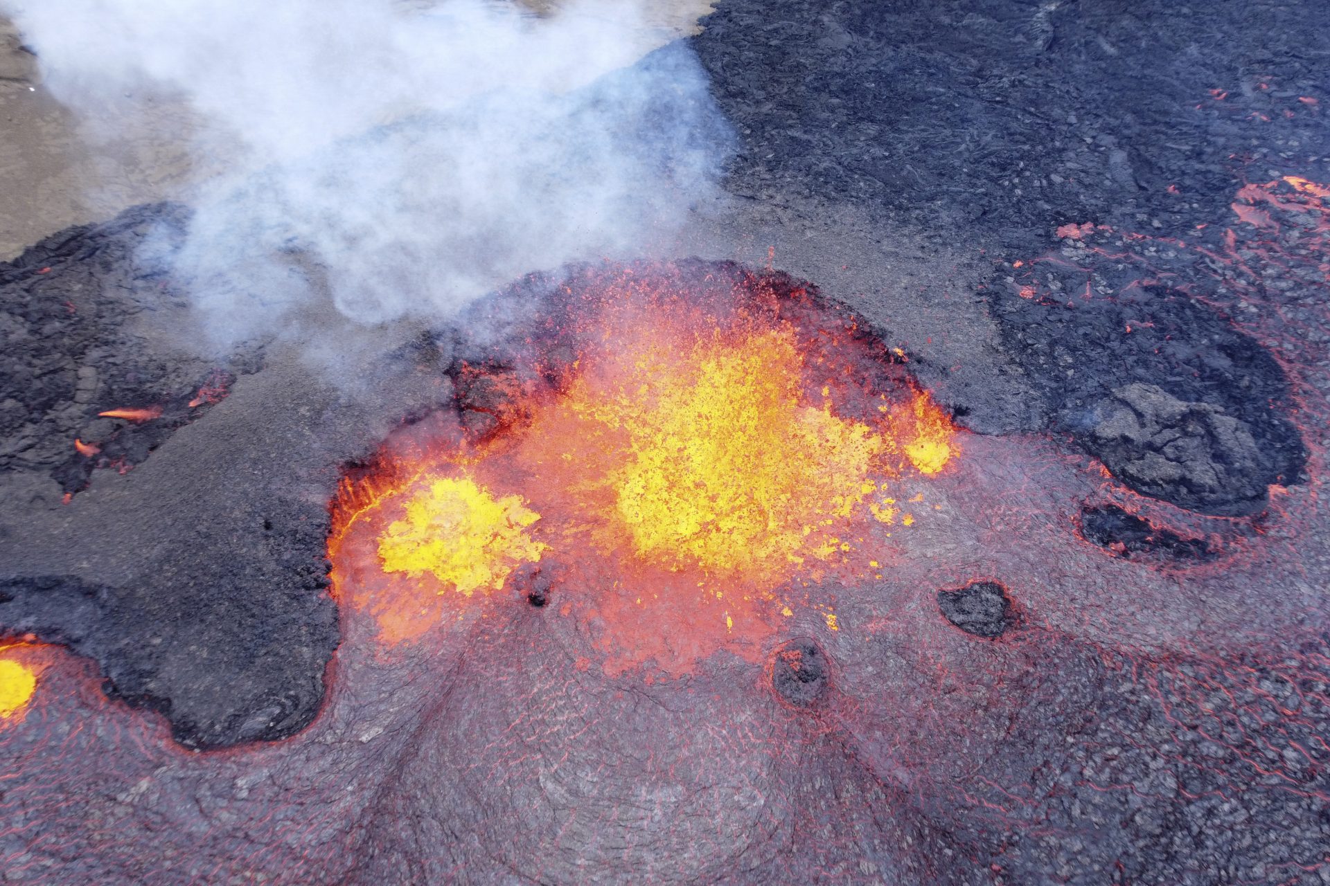 Magma and sulphur gases