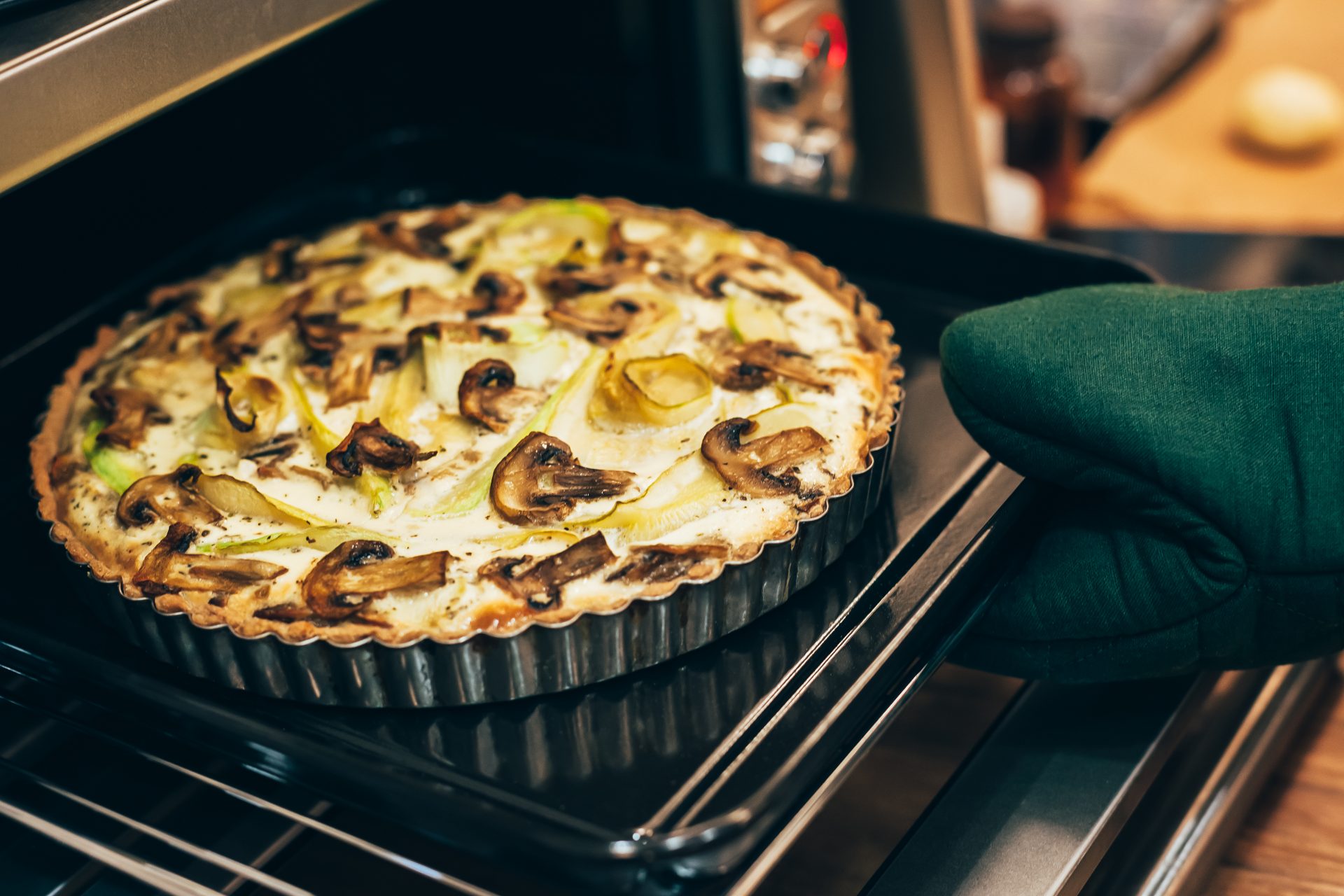 Quiche aux champignons et comté