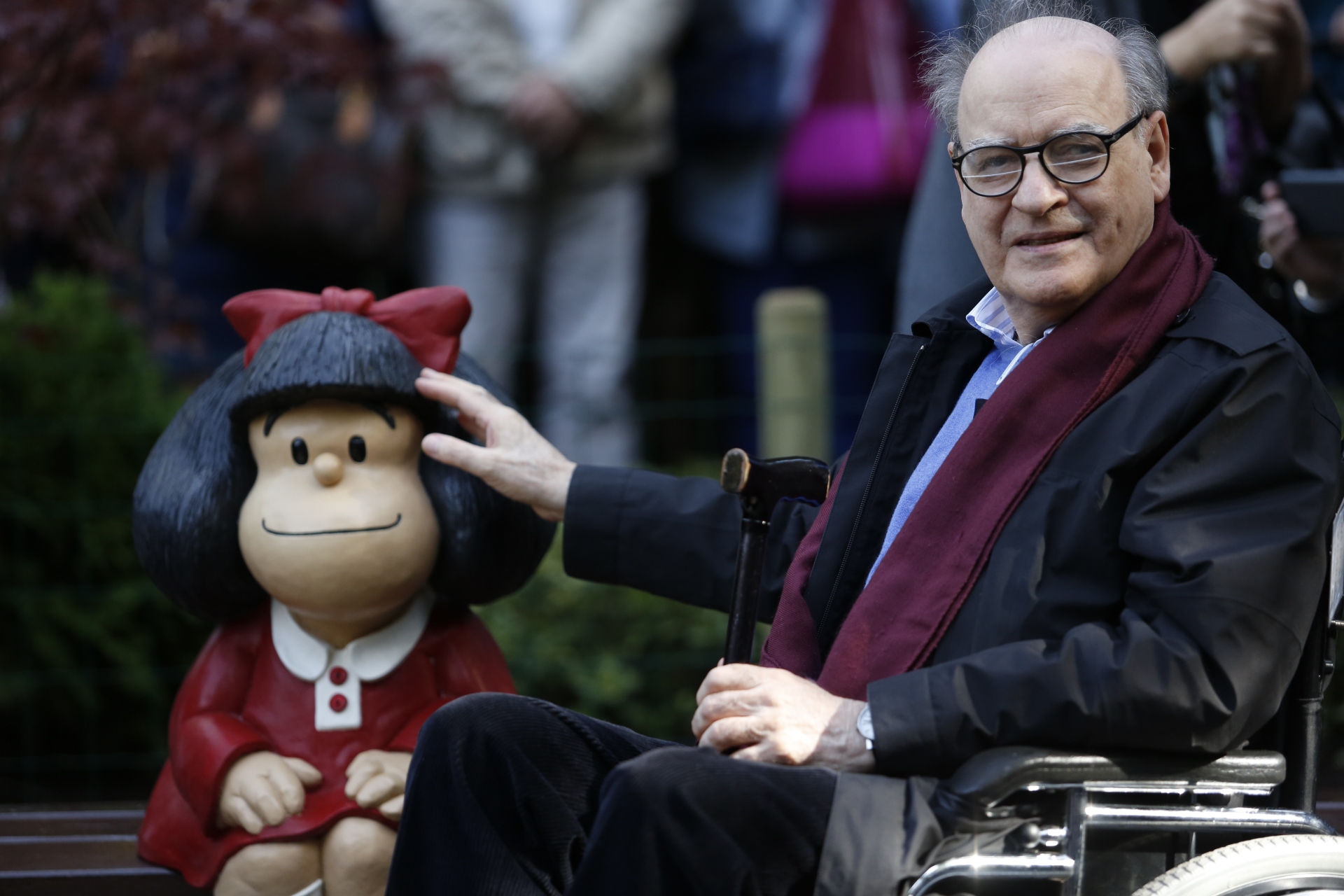 La banca y el parque temático de Mafalda en Buenos Aires