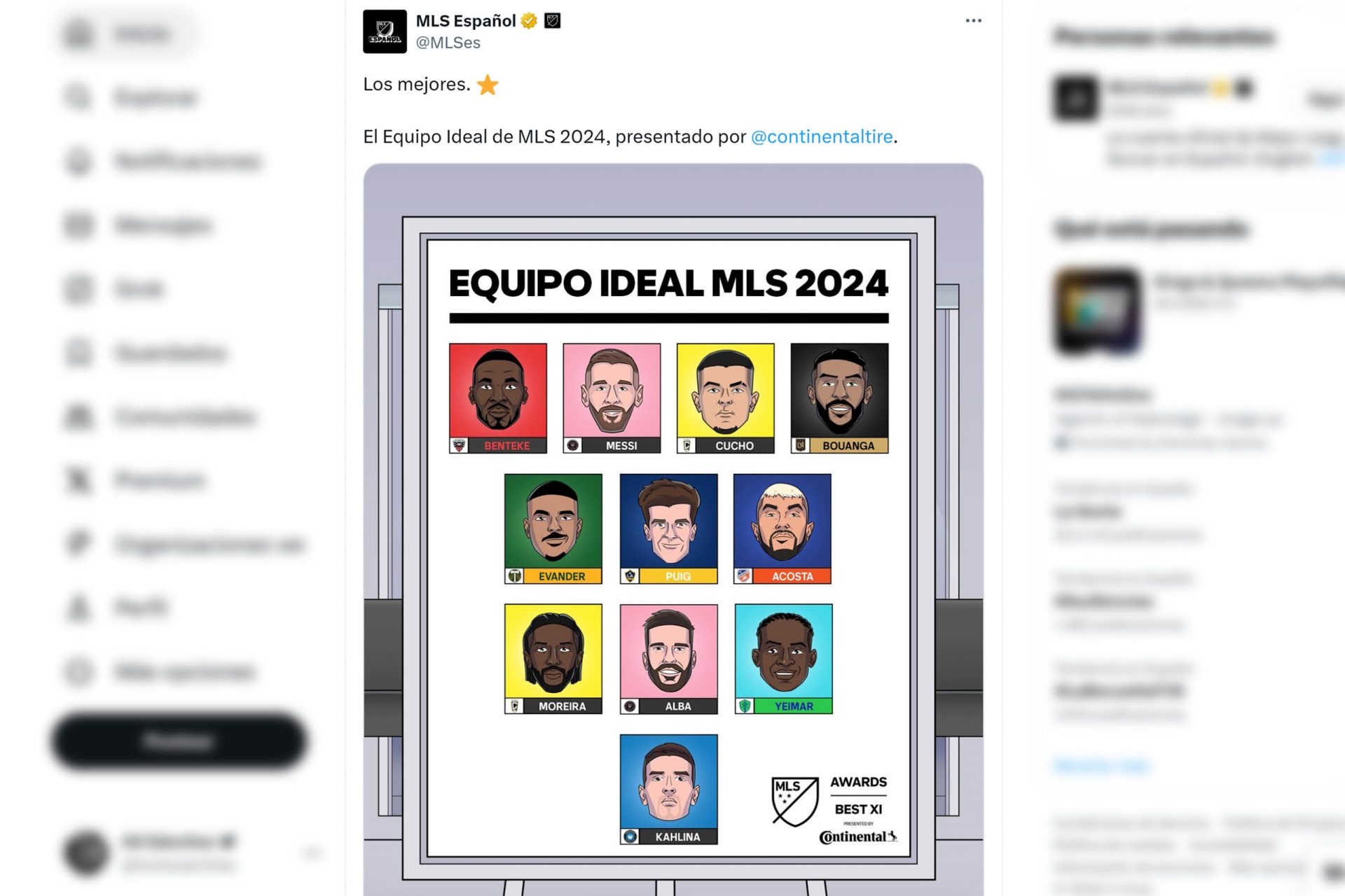 Parte del once ideal de la MLS Cup 2024