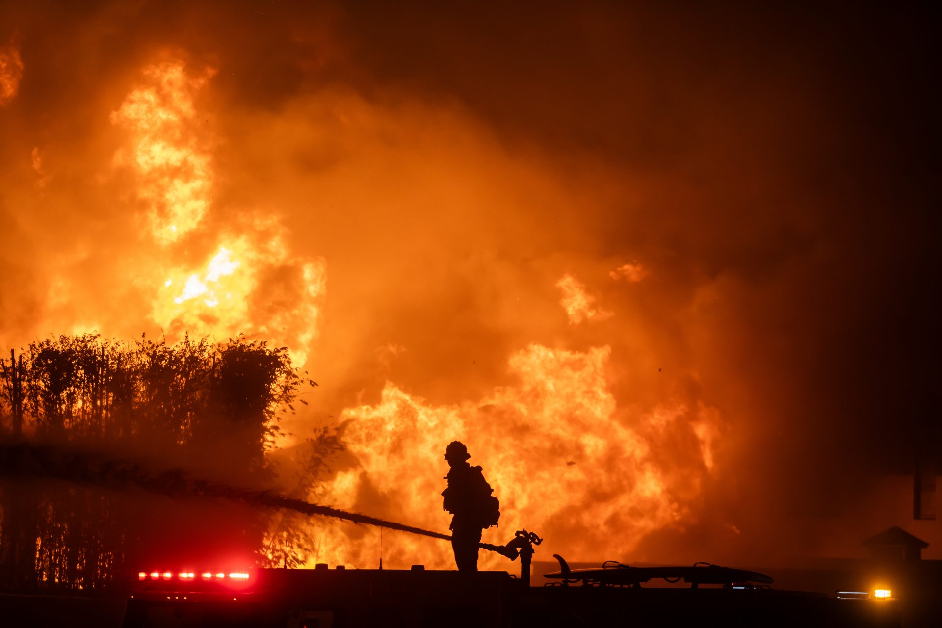 Firefighters from near and far