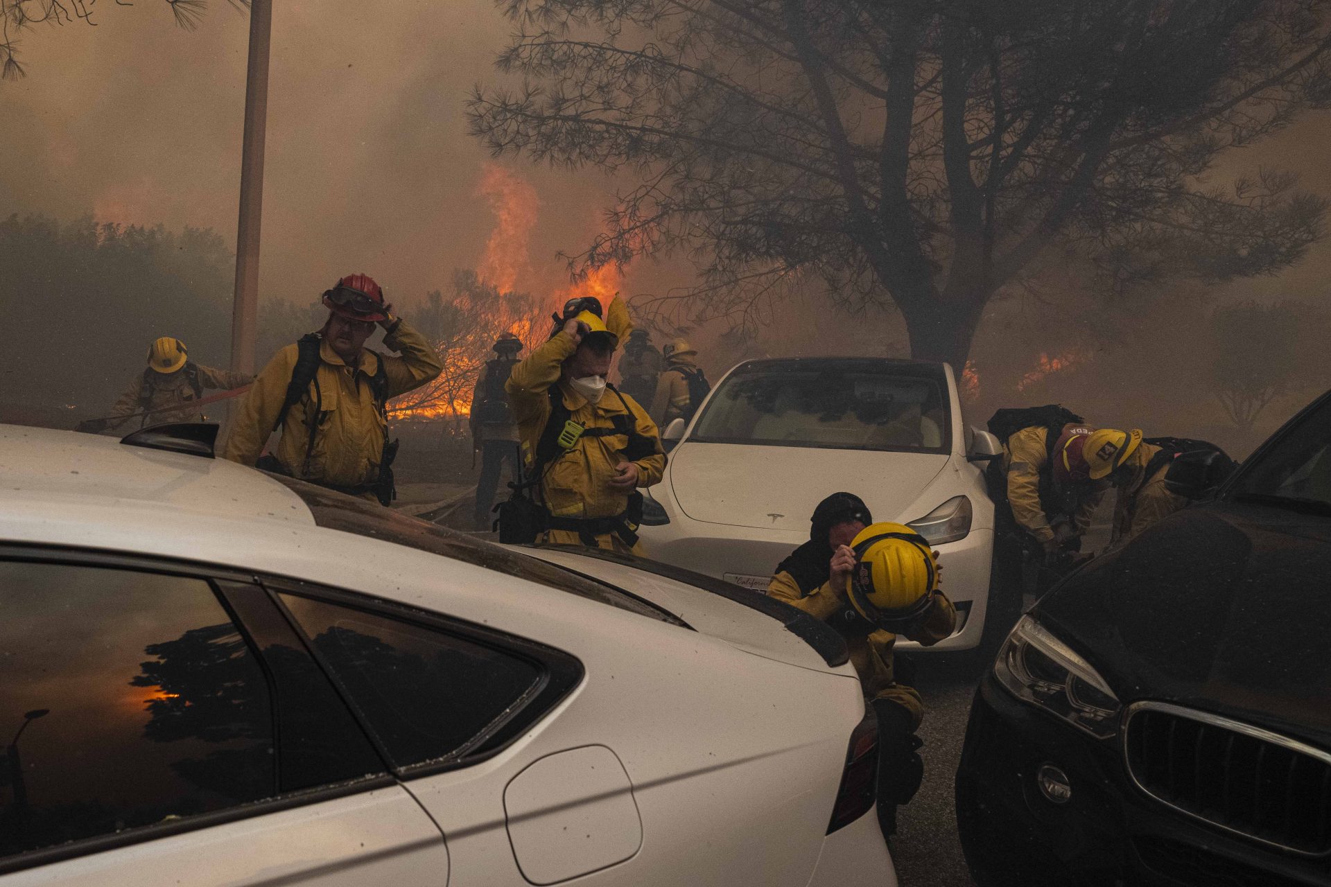  Residents flee the scene