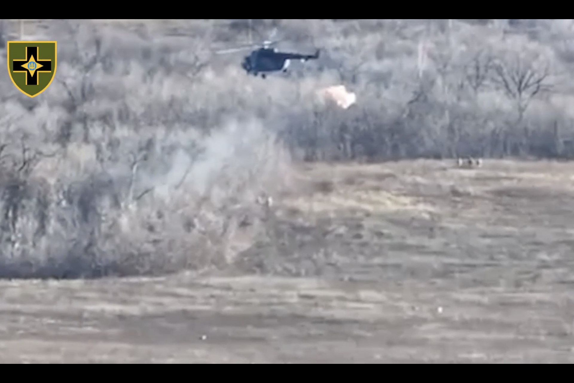 自力で飛び去ったロシア軍ヘリ